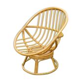 Fauteuil en rotin pivotant