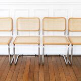 4 cesca b32 breuer chairs made in italy - cane seats reworked