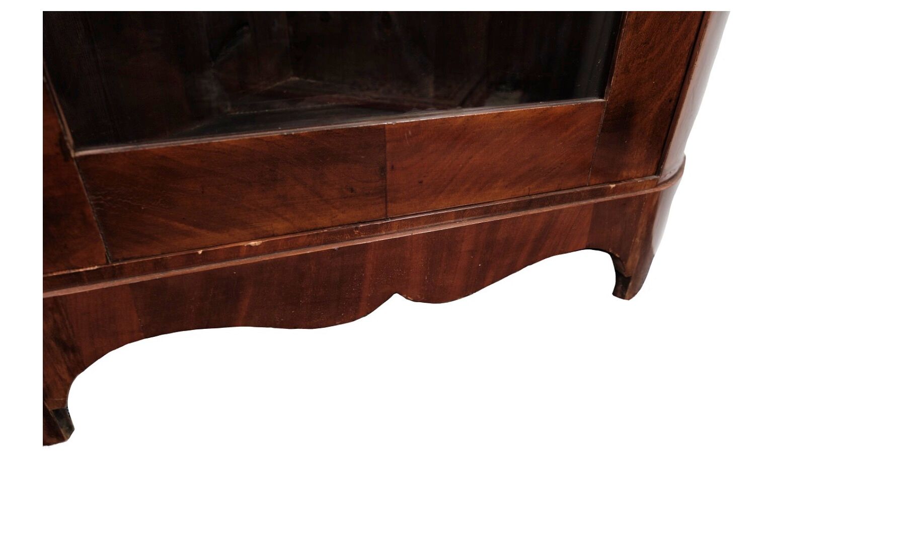 Antique Late Empire Corner Cabinet with Shelves in Mahogany from the 1840s