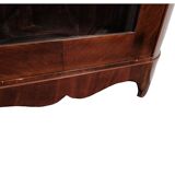 Armoire d’angle antique de l’empire tardif avec étagères en acajou des années 1840