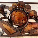 Sculpture murale en métal brutaliste de Henrik Horst des années 1970