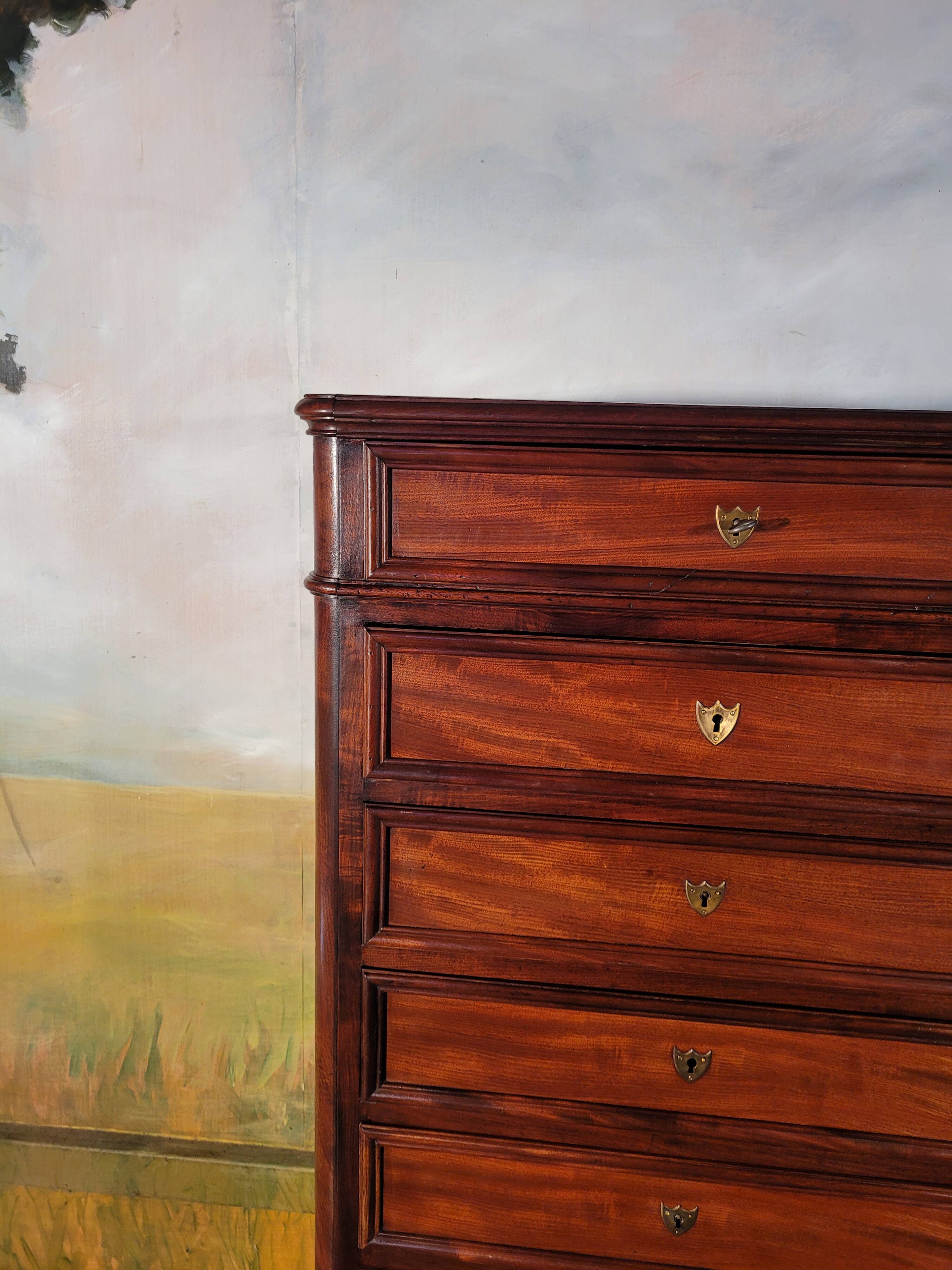 Large mahogany chest of drawers, 19th century