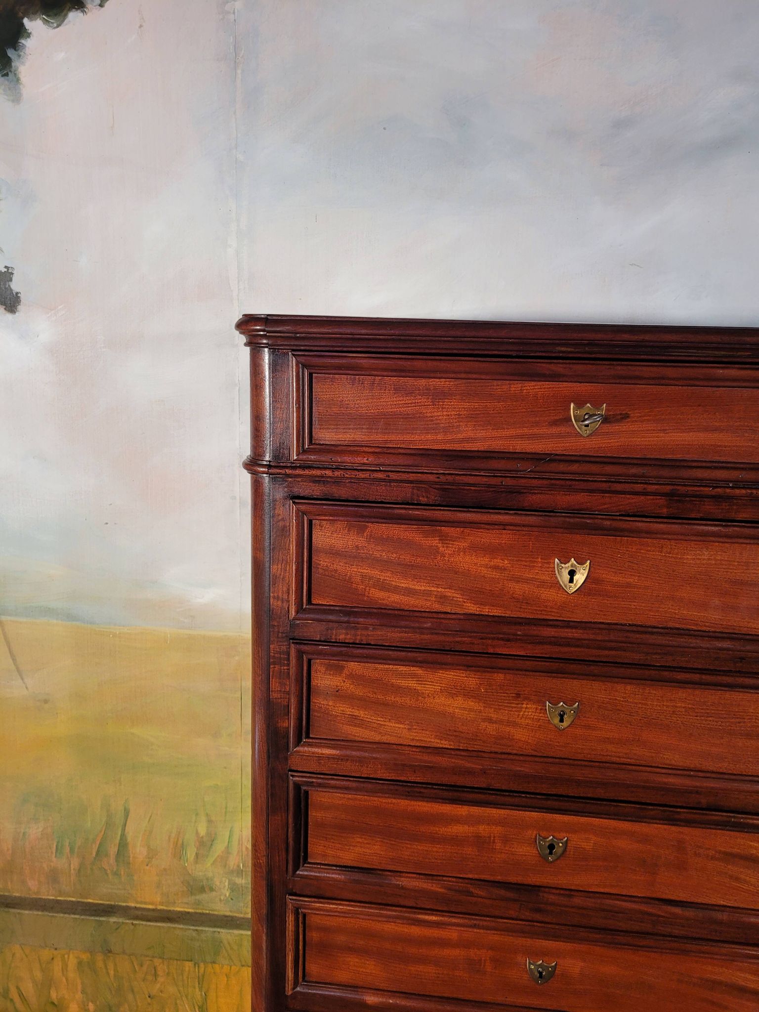 Chiffonnier grande commode en acajou époque xixème