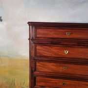 Chiffonnier grande commode en acajou époque xixème