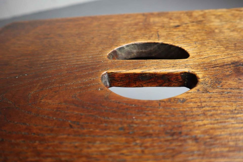 XIXth cnetury Gothic revival oak stool