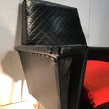 Fauteuil en skai noir