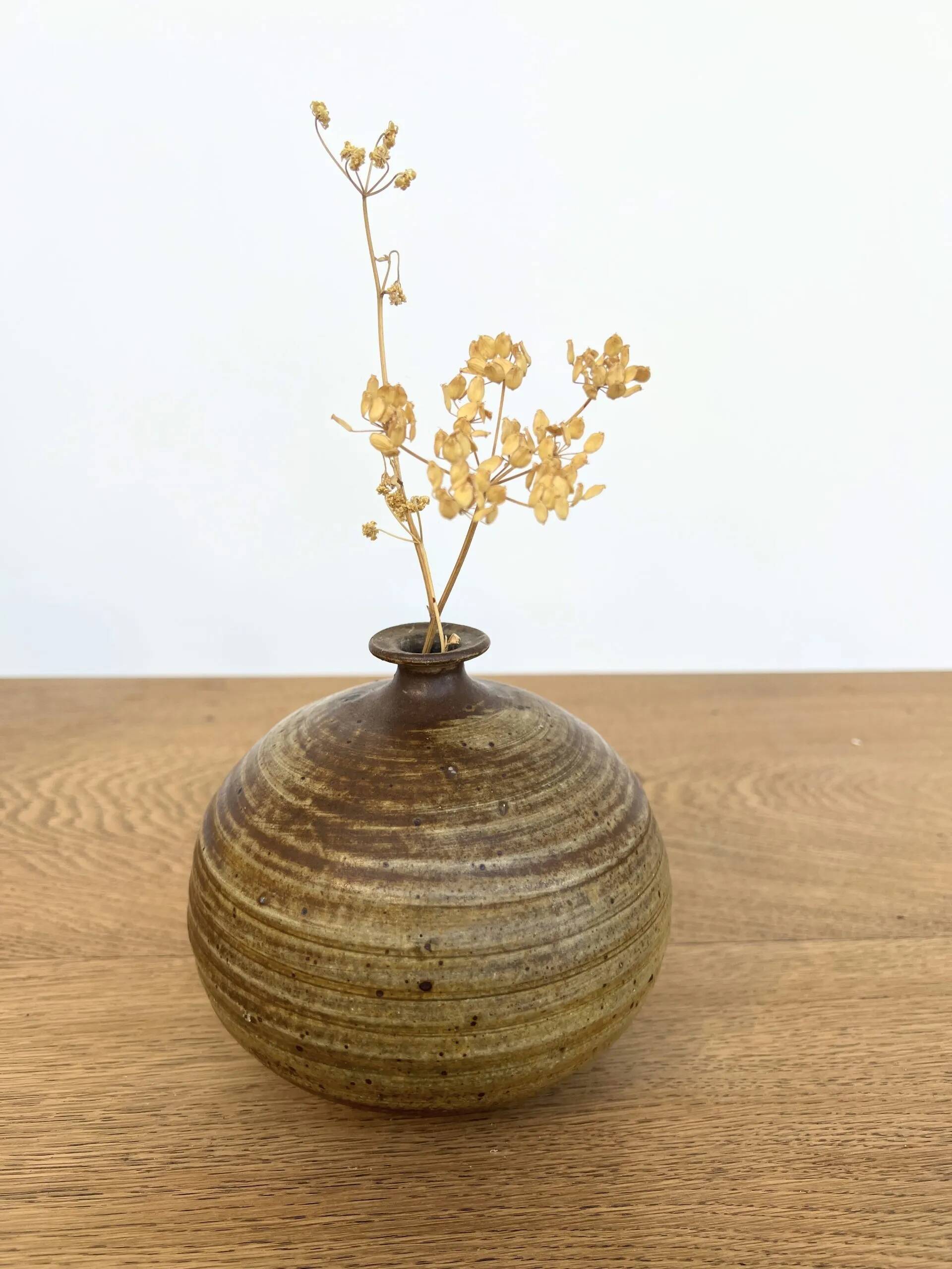 Vase boule en grès signé Durrenberger