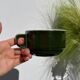 3 dark green bistro tea cups from Caen