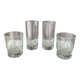 Set of 4 Vintage Sculptural Drinking Glasses | Thick Glass Tumblers & Highb