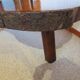 Tripod coffee table - solid okoumé wood - organic shape - brutalist style