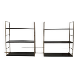 Pair of twisted string wall shelves