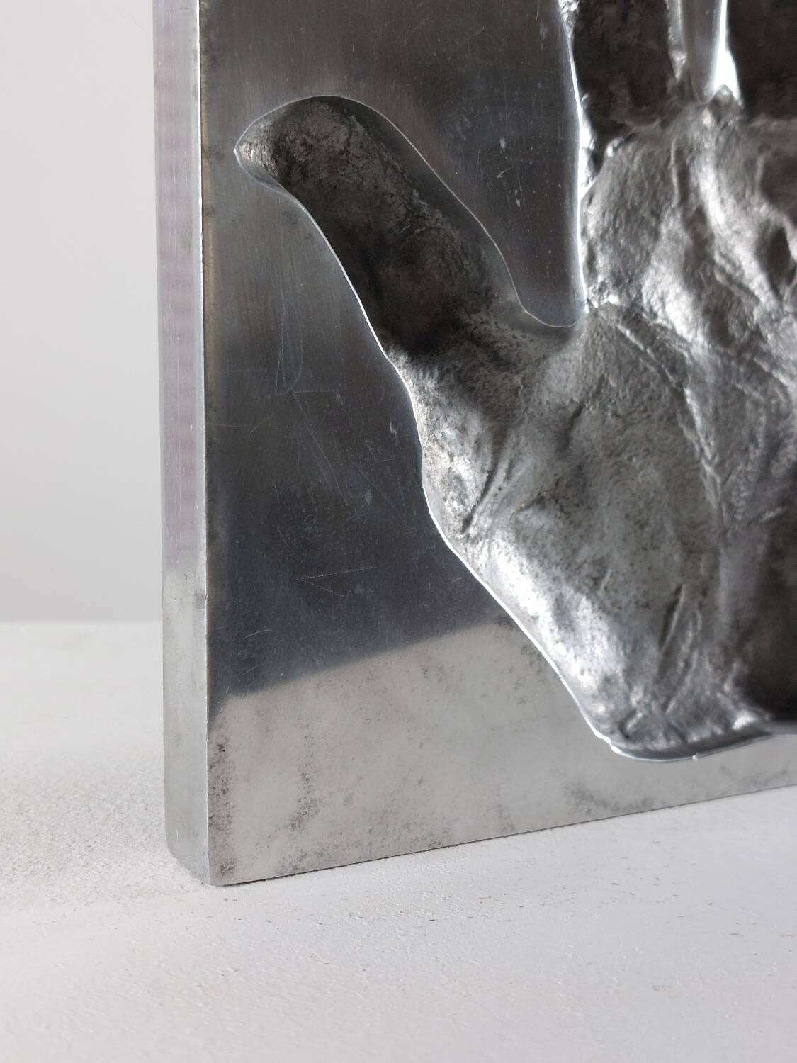 Aluminium sculpture of the protophotographic artwork by Ron Adzak.