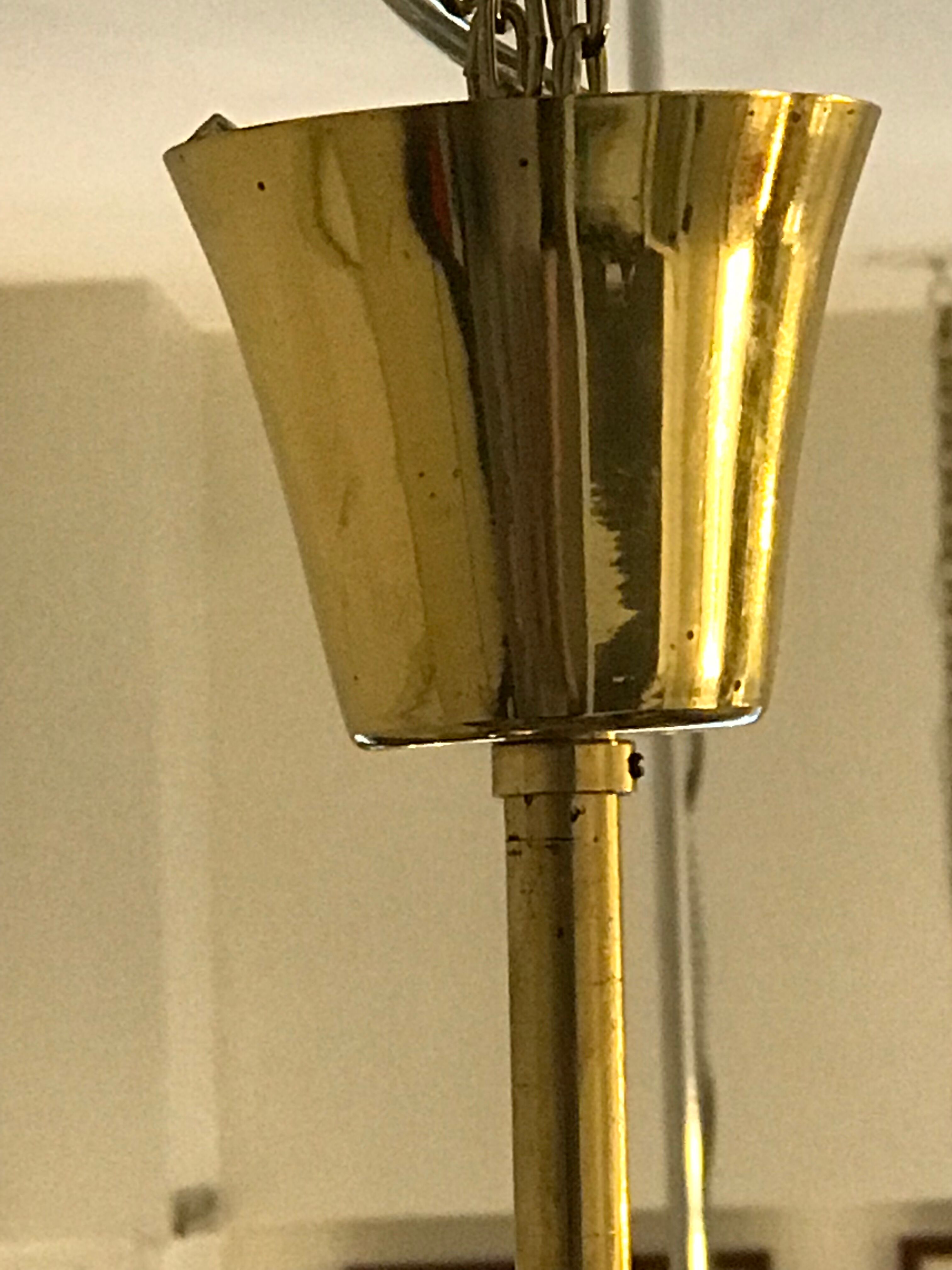 5-globe smoked brass chandelier