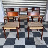 Set of 5 chairs from the 50s designed by Georg Leowald