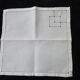 Set of 6 antique white linen tea towels with small days