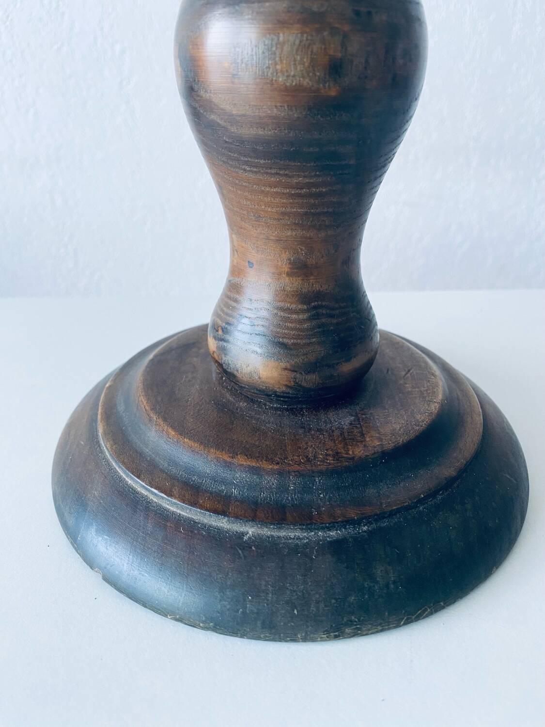 Turned wooden chalet lamp