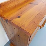 Vintage pine desk with sled legs from the 70s and 80s