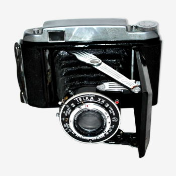 Appareil photo ancien TELKA XX par Demaria Lapierre 1950-1960 noir et chrome