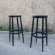 Tabourets peints en noir, set de 2