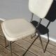 Chaise de bureau tubulaire acier chromé et simili blanc