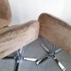 Set of 4 vintage 1970 chairs in suede & steel
