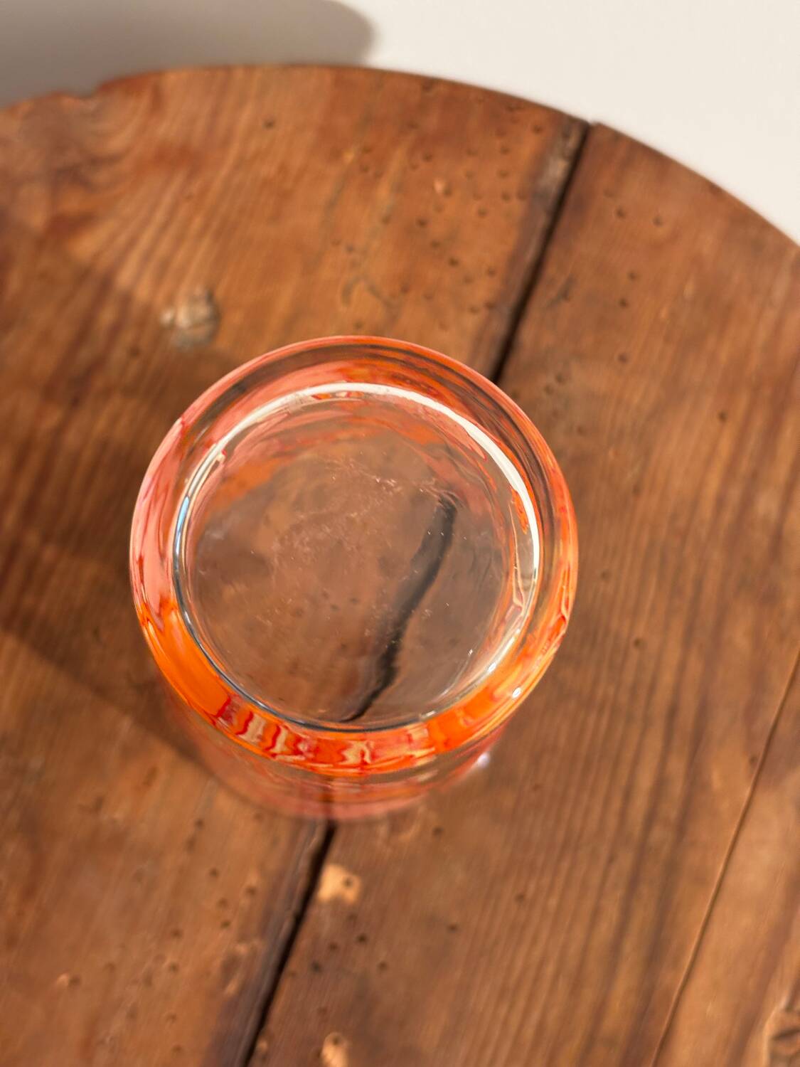 Superb vintage glass with orange floral print