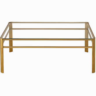 glass and brass table