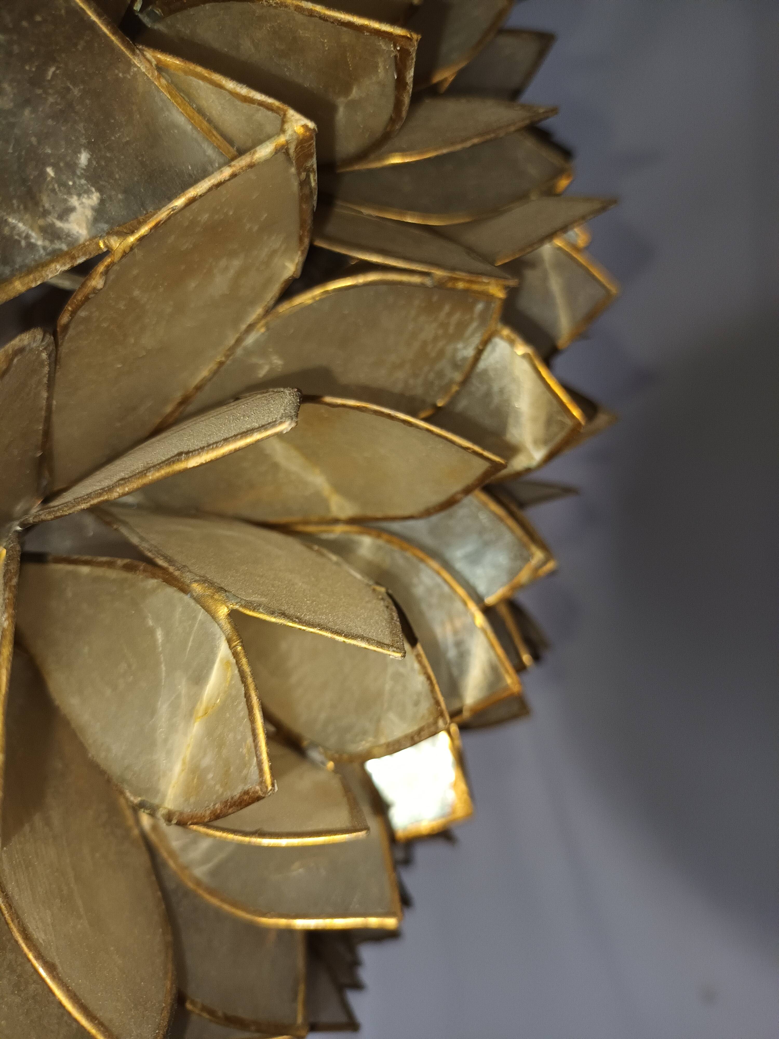 Capiz mother-of-pearl chandelier for Rausch, 1960s