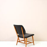 Scandinavian vintage black leather chair