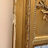 Miroir trumeau doré ancien de style Louis XVI