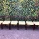 6 Scandinavian chairs with pale yellow skai seats
