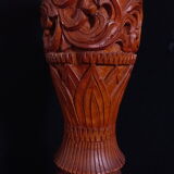 Exotic vase in carved wood