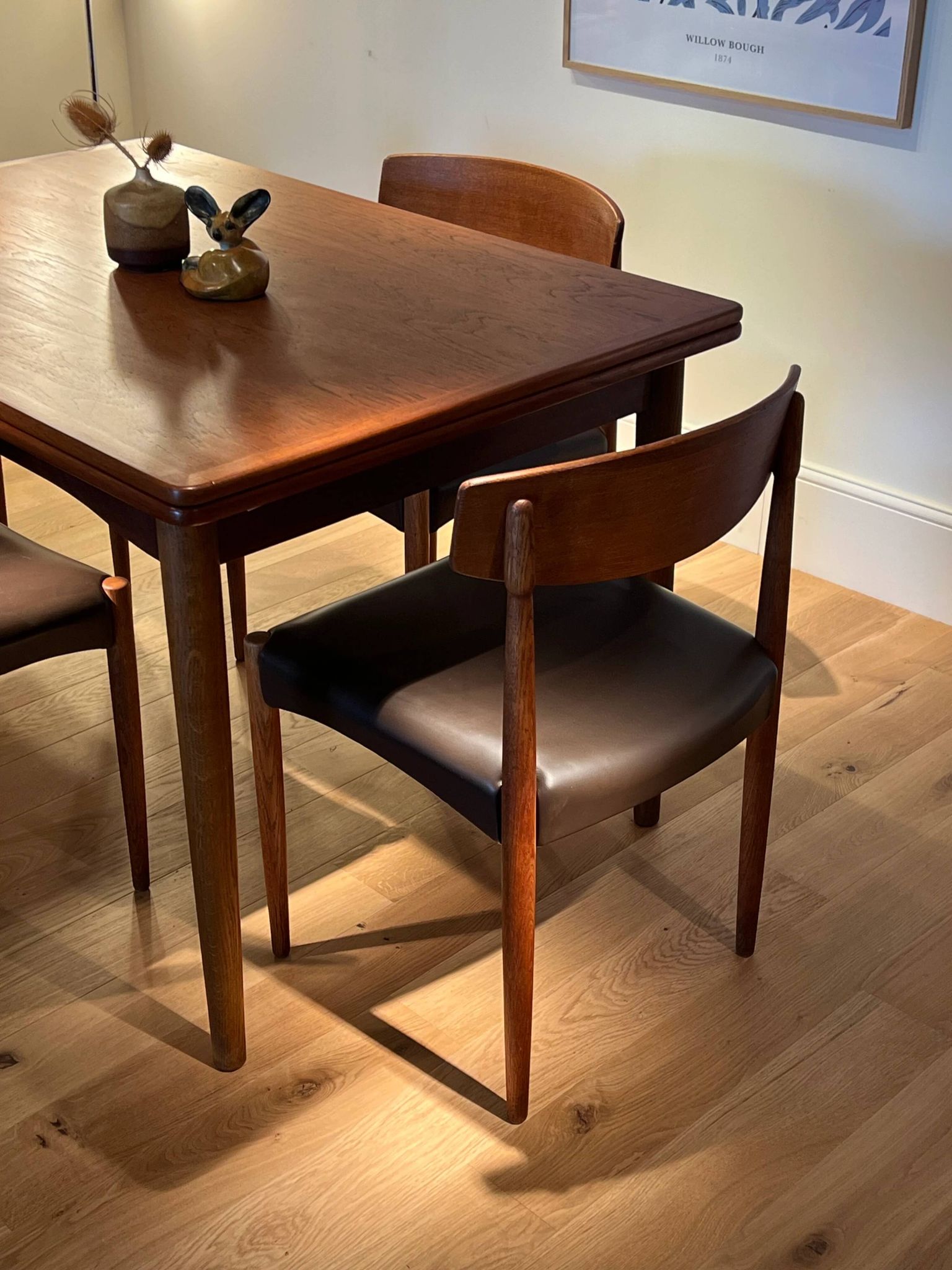 Set of 4 vintage Scandinavian "Huldra" oak chairs
