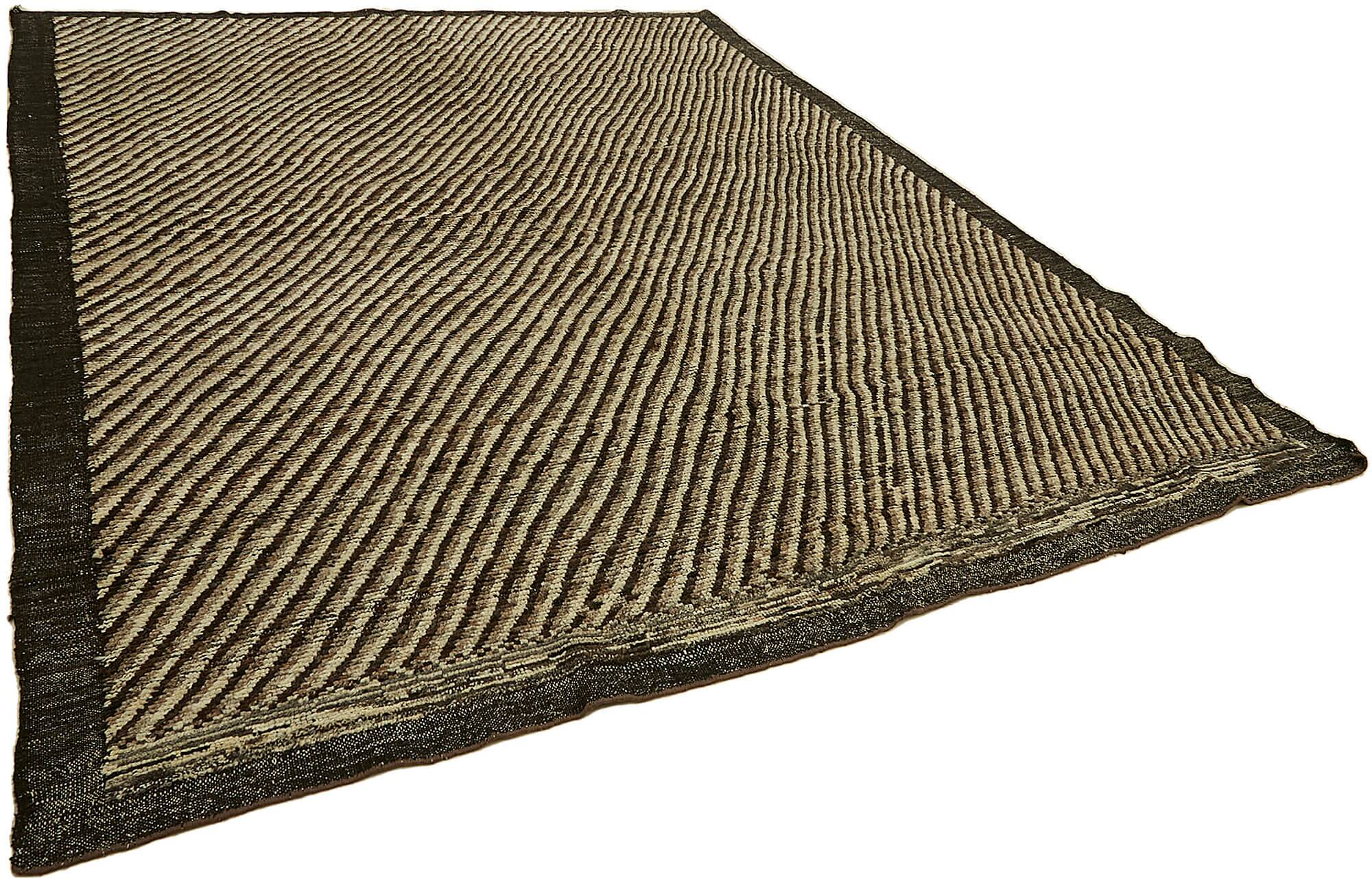 Handwoven Turkish Rustic 283 cm x 345 cm Brown Wool Carpet