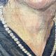 Oil portrait on canvas of an elegant vintage woman 50s