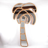 Large rattan palm mirror