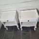 Pair of white patinated Louis XV style bedside tables