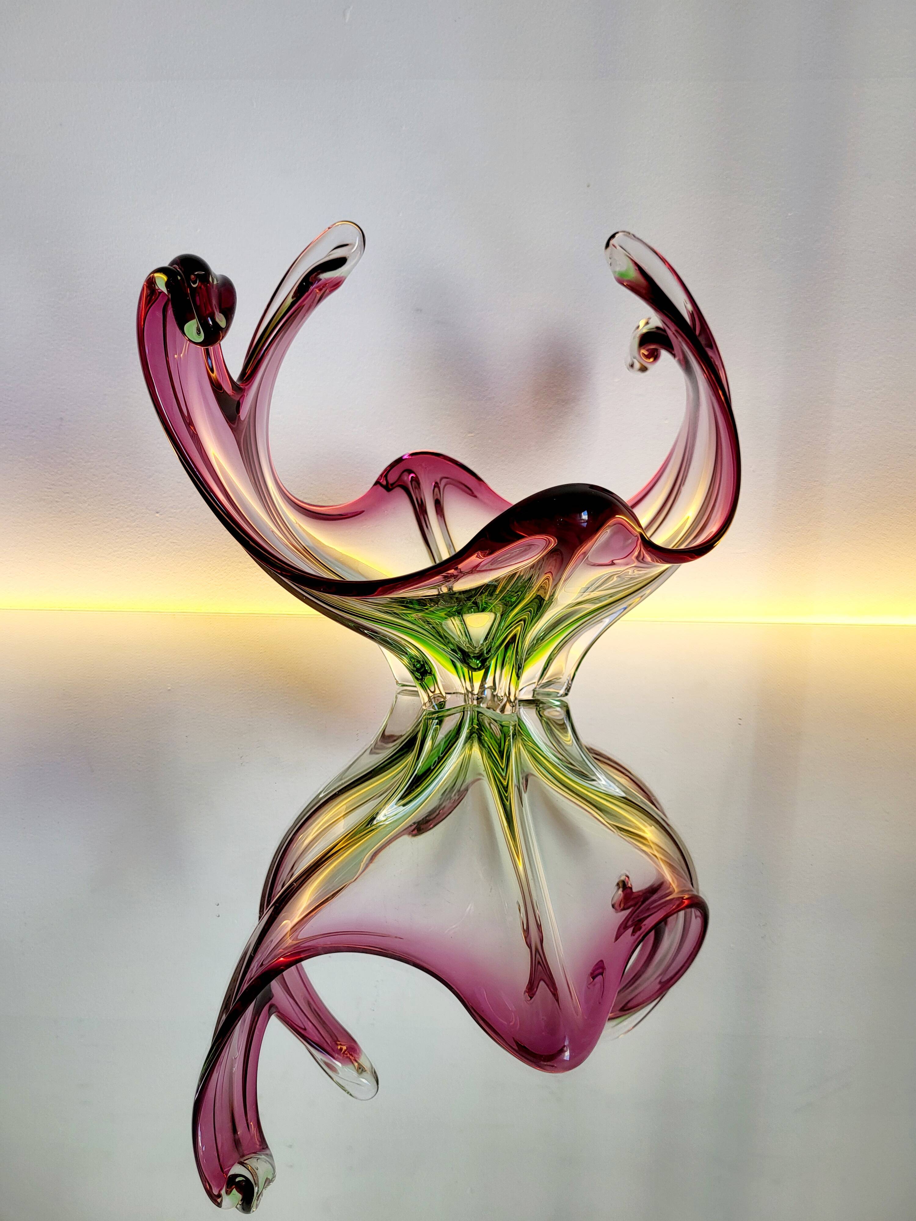 Murano vintage multicoloured bowl with organic design, Italy, 1960s