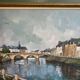 peinture huile signee jp le bras peintre de la marine port breton vue du p
