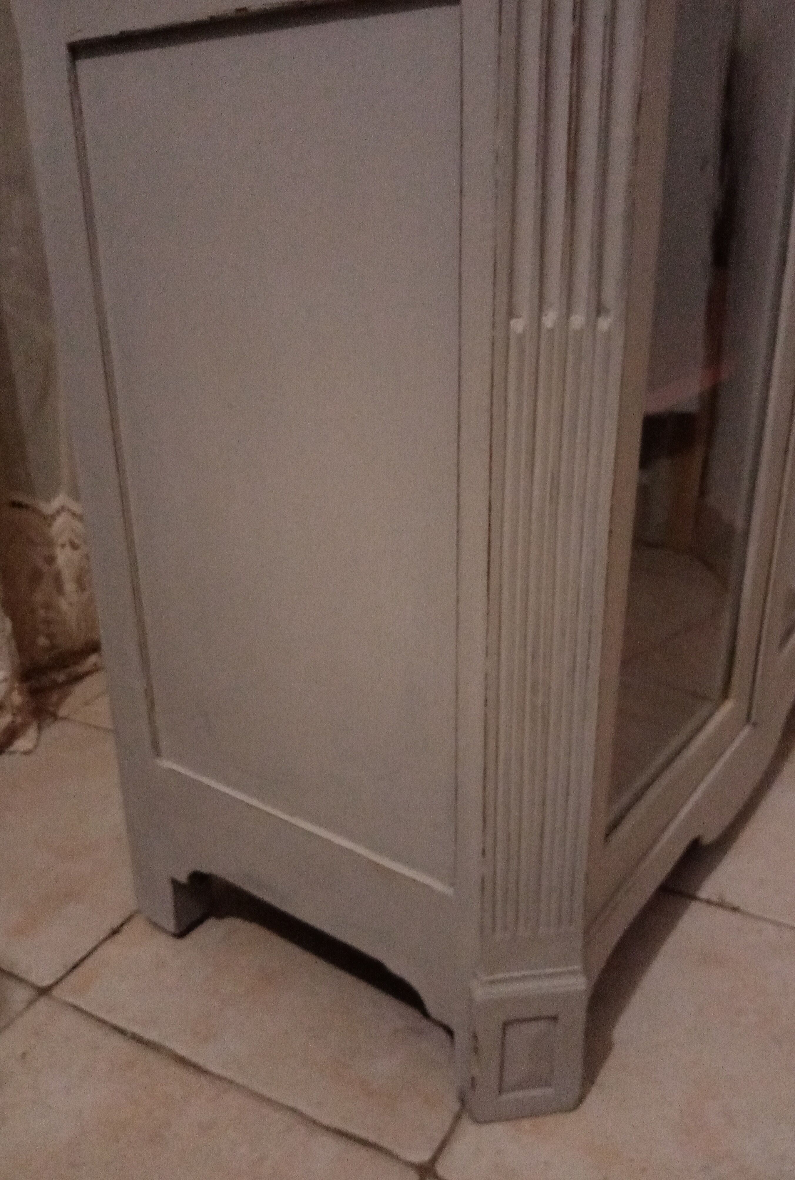 Silver library patina 2 doors on marble 147 x 81 cm