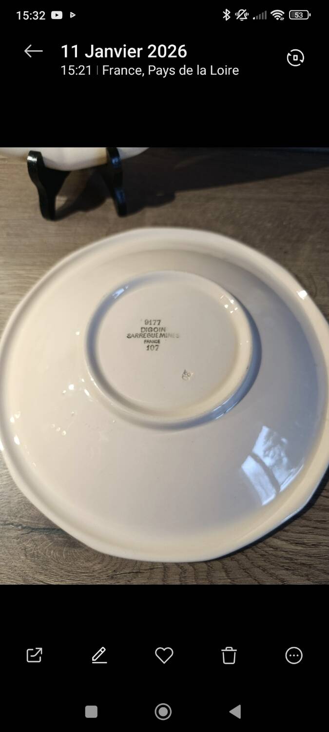 Round hollow plate, old pink model Graziella, Digoin Sarreguemines 1930.