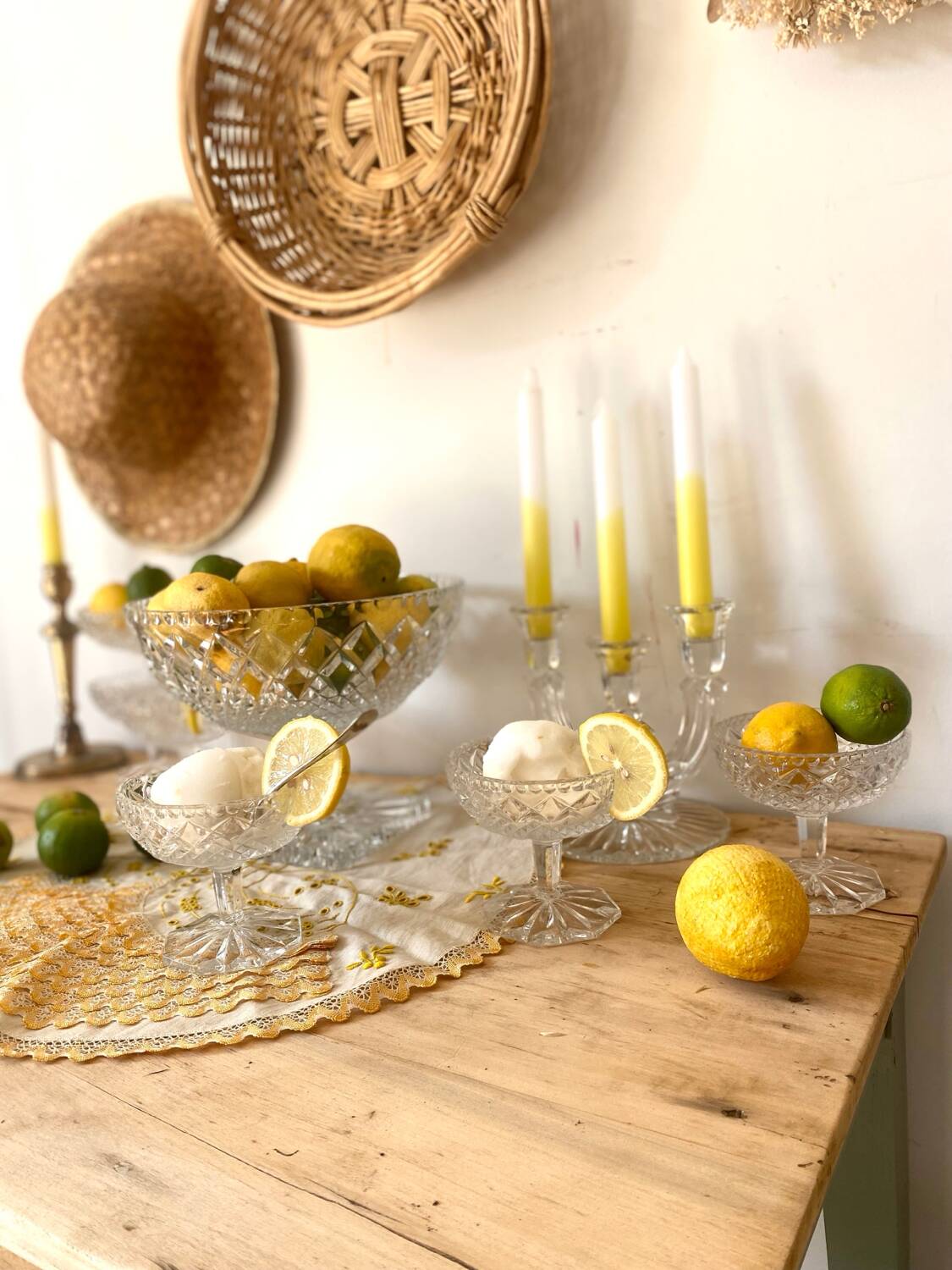 Antique chiseled crystal cups