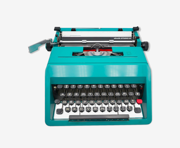 Typewriter Olivetti Studio 45 green vintage revised ribbon new