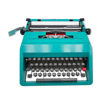 Typewriter Olivetti Studio 45 green vintage revised ribbon new
