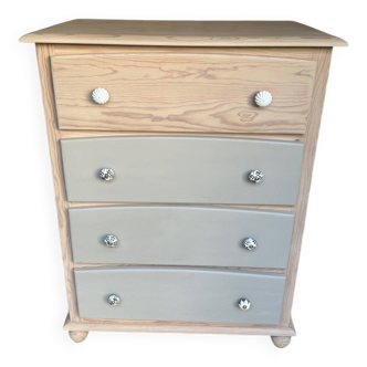 4-drawer chest of drawers in solid pine
