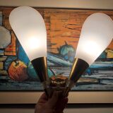 Double cone wall lamp plexiglas 1950