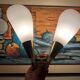 Double cone wall lamp plexiglas 1950