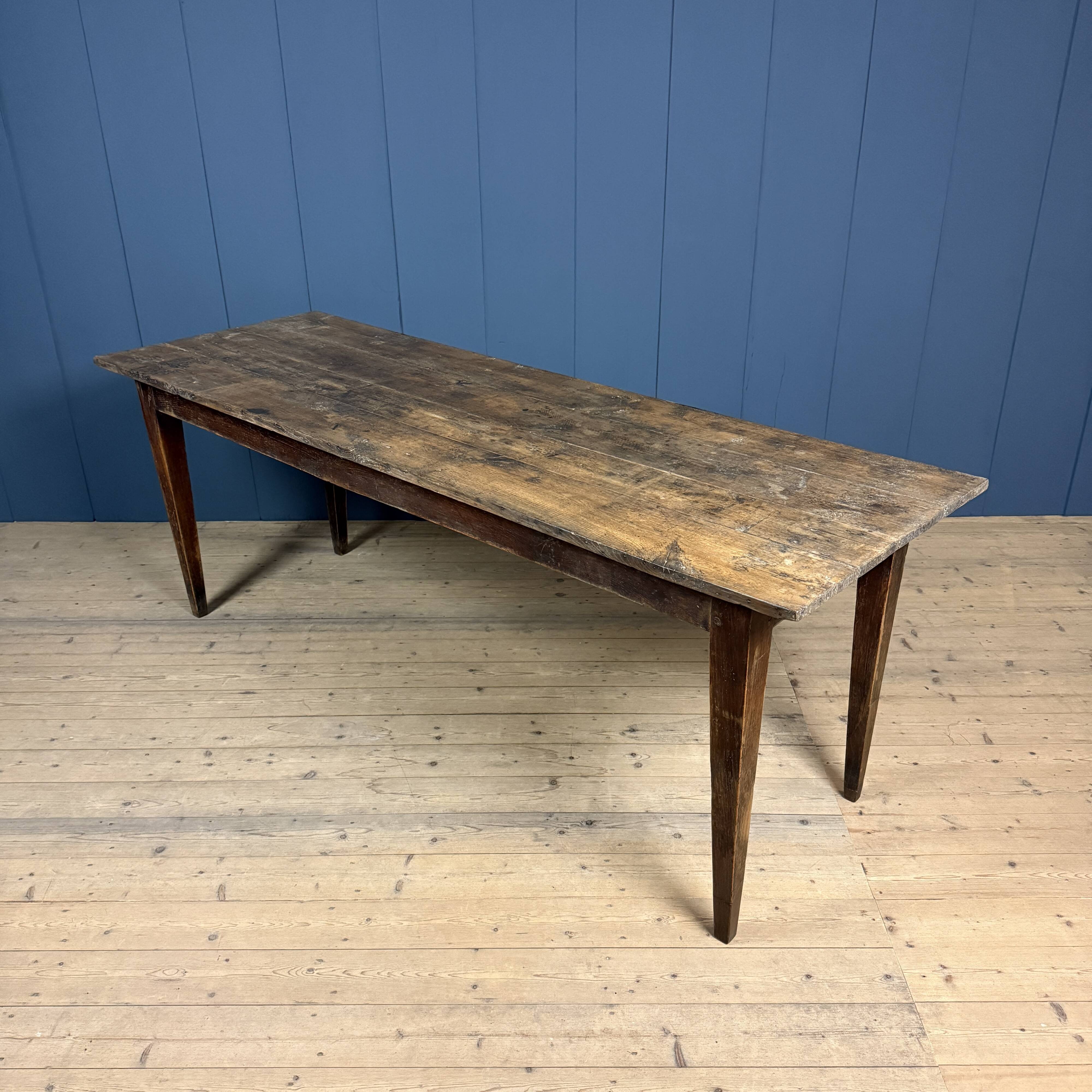 Rustic French oak farmhouse dining table