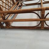 Rattan bamboo bed for one person