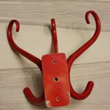 Red parrot wall coat rack